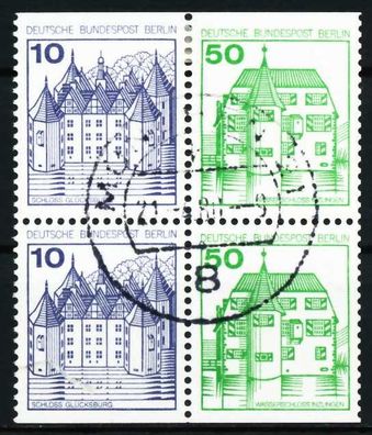 BERLIN Zusammendruck Nr W73 + W74 zentrisch gestempelt Viererb X5EF3D6