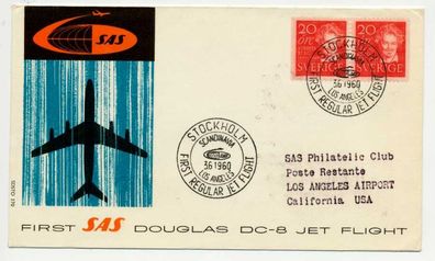 Flugpost ALLE WELT Nr SAS Schweden LA BRIEF MEF X73EF1E