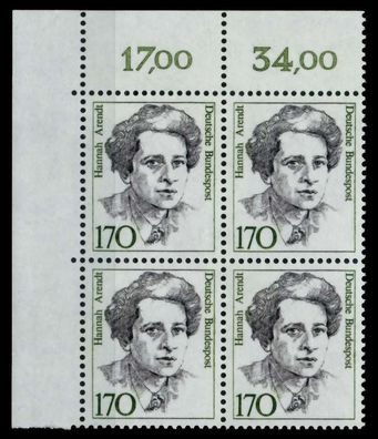 BRD DS FRAUEN Nr 1391 postfrisch Viererblock ECKE-OLI X730372