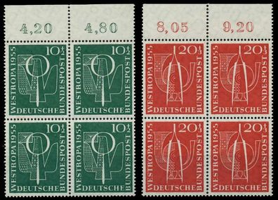 BRD 1955 Nr 217-218 postfrisch Viererblock ORA X794C86