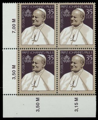 DDR 1990 Nr 3337 postfrisch Viererblock ECKE-ULI SAA2506