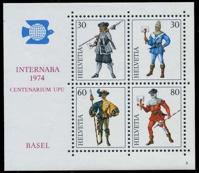 Schweiz BLOCK Kleinbogen 1970-1979 Block 22-03 X66EFDE