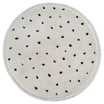 Teppichläufer Hochflor ATRIO 80x150 cm Creme 30 mm Polypropylen Jute für Flur Tupfen
