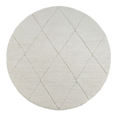 Teppichläufer Hochflor ATRIO Creme 30 mm Polypropylen Jute für Flur Berber