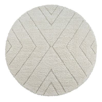 Teppichläufer Hochflor ATRIO 80x150 cm Creme 30 mm Polypropylen für Flur Diagonal