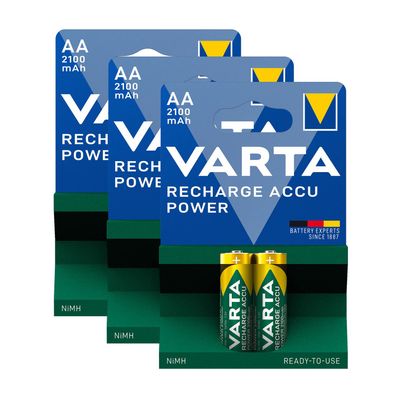 6 Stück Varta Akku Mignon AA HR6 1,2V 2100mAh Rechargeable Accu Typ 56756