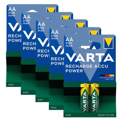 10 Stück Varta Akku Mignon AA HR6 1,2V 2100mAh Rechargeable Accu Typ 56756