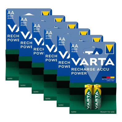 12 Stück Varta Akku Mignon AA HR6 1,2V 2100mAh Rechargeable Accu Typ 56756