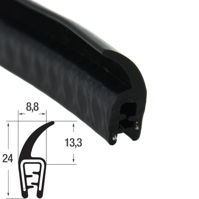 DF3-SIL - Silikon Kantenschutz Dichtungs Profil Gummi Dichtung als Fahne - Klemmberei