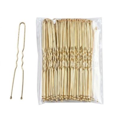Profi-Haarnadeln gewellt mit Kugel 6 cm Gold 50 Stück – für Hochsteckfrisuren