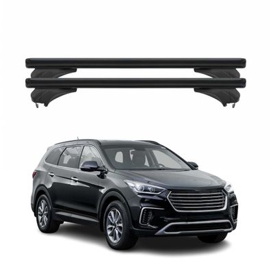 Menabo Dachträger Grundtäger für Hyundai Santa Fe 2012-2018 Aluminium Schwarz 2x