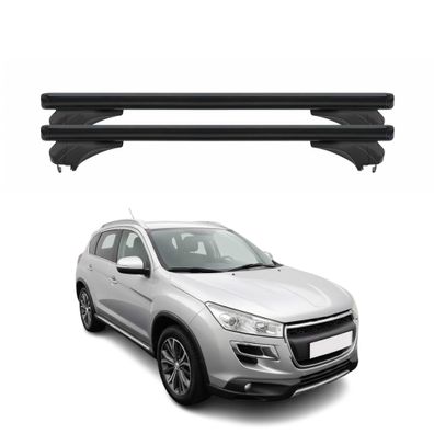 Menabo Dachträger Grundtäger für Peugeot 4008 2012-2017 Aluminium Schwarz 2 tlg