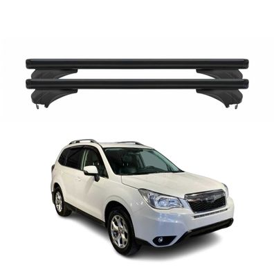Menabo Dachträger Grundtäger für Subaru Forester IV 2013-2018 Alu Schwarz 2 tlg