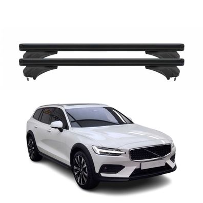 Menabo Dachträger für Volvo V60 I Cross Country 2015-2018 Aluminium Schwarz 2tlg