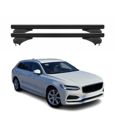 Menabo Dachträger für Volvo V90 / V90 Cross Country 2016-25 Aluminium Schwarz 2x
