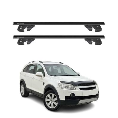 Dachträger für Chevrolet Captiva / Opel Antara 2006-2016 Alu 90kg TÜV Schwarz 2x