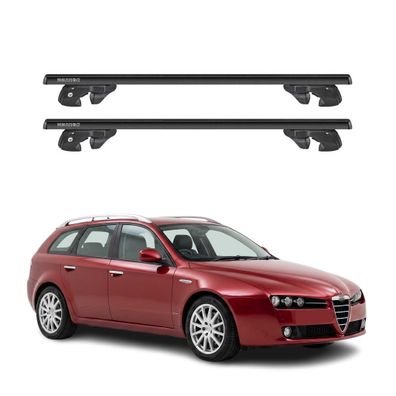 Dachträger Grundtäger für Alfa Romeo 159 Sportwagon 2005-2012 Alu TÜV Schwarz 2x