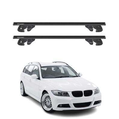 Dachträger Grundtäger für BMW 3er E91 Touring 2004-2012 Alu 90kg TÜV Schwarz 2x