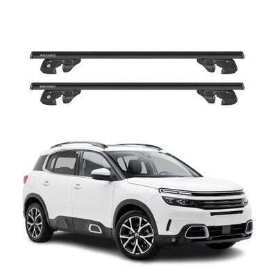 Dachträger Grundtäger für Citroen C5 Aircross 2018-2025 Alu 90kg TÜV Schwarz 2x