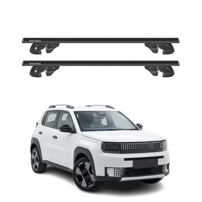 Dachträger Grundtäger für Fiat Grande Panda 2025-2026 Alu 90kg TÜV Schwarz 2tlg