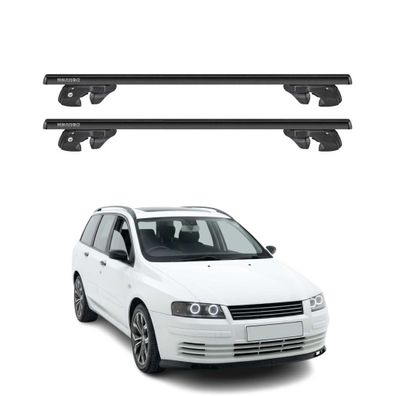 Dachträger Grundtäger für Fiat Stilo Multiwagon 2001-2007 Alu TÜV Schwarz 2tlg