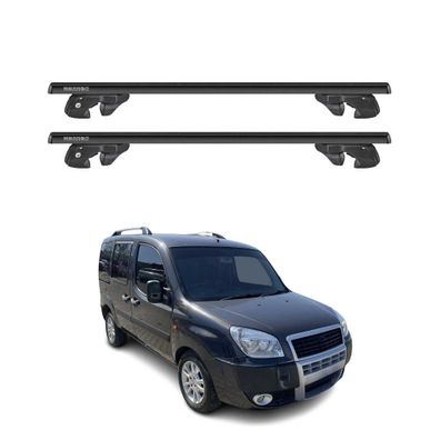 Dachträger Grundtäger für Fiat Doblo I 2000-2010 Aluminium 90kg TÜV Schwarz 2tlg