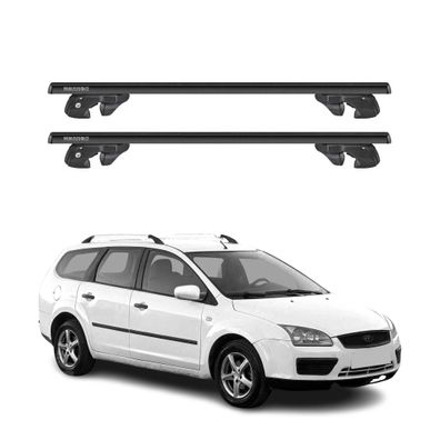 Dachträger Grundtäger für Ford Focus II Turnier 2005-2010 Alu TÜV Schwarz 2tlg