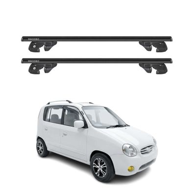 Dachträger Grundtäger für Hyundai Atos 1997-2007 Aluminium 90kg TÜV Schwarz 2tlg