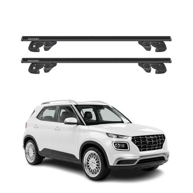Dachträger Grundtäger für Hyundai Venue 2020-2026 Alu 90kg TÜV Schwarz 2tlg