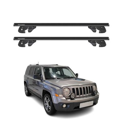 Dachträger Grundtäger für Jeep Patriot 2007-2011 Pre-FL Alu 90kg TÜV Schwarz 2x
