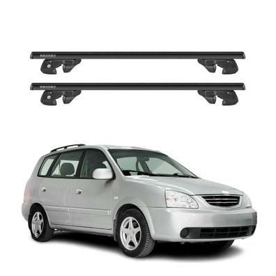 Dachträger Grundtäger für Kia Carens I 1999-2006 Aluminium 90kg TÜV Schwarz 2tlg