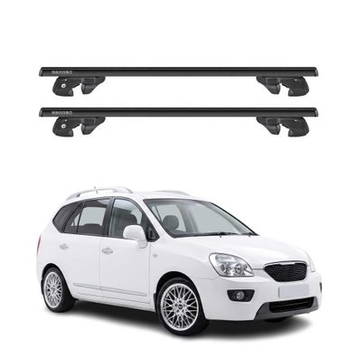 Dachträger Grundtäger für Kia Carens II 2006-2012 Alu 90kg TÜV Schwarz 2tlg