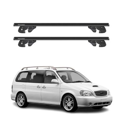 Dachträger Grundtäger für Kia Carnival I 1998-2005 Alu 90kg TÜV Schwarz 2tlg