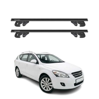 Dachträger Grundtäger für Kia Ceed I Kombi 2006-2012 Alu 90kg TÜV Schwarz 2tlg