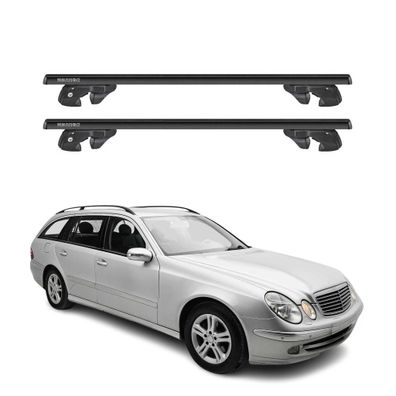 Dachträger für Mercedes E Klasse S211 Kombi 2004-2009 Alu 90kg TÜV Schwarz 2tlg