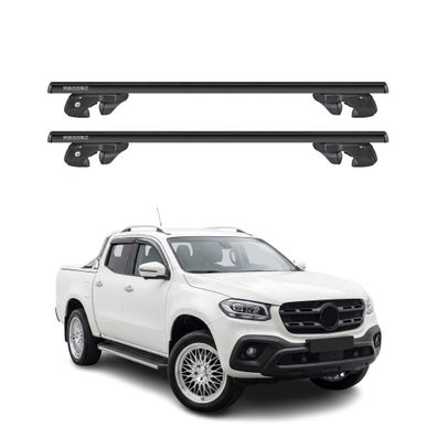 Dachträger Grundtäger für Mercedes X Klasse 2017-2020 Alu 90kg TÜV Schwarz 2tlg