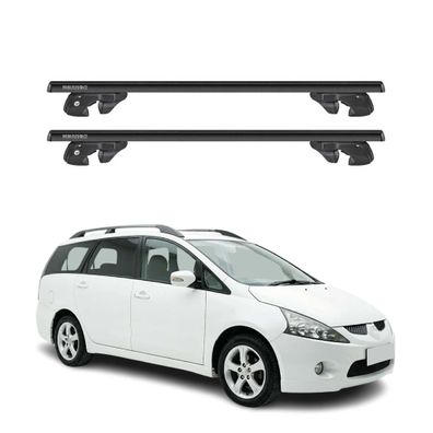 Dachträger für Mitsubishi Grandis / Space Wagon Mk4 2003-2010 Alu TÜV Schwarz 2x