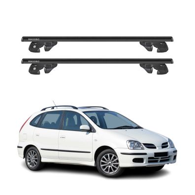 Dachträger Grundtäger für Nissan Almera mk2 2000-2008 Alu 90kg TÜV Schwarz 2tlg