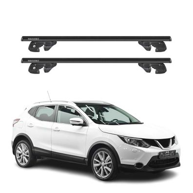 Dachträger Grundtäger für Nissan Qashqai J11 2013-2017 Pre-FL Alu TÜV Schwarz 2x