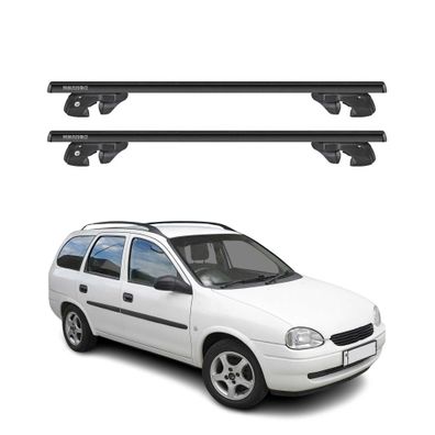 Dachträger Grundtäger für Opel Corsa B C D Kombi 1993-2010 Alu TÜV Schwarz 2tlg