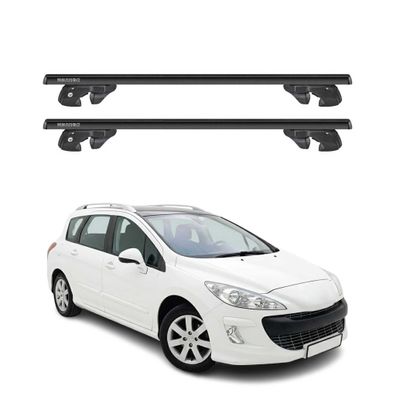 Dachträger Grundtäger für Peugeot 308 I Kombi 2007-2013 Alu 90kg TÜV Schwarz 2x