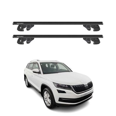 Dachträger Grundtäger für Skoda Kodiaq I 2016-2021 Pre-FL Alu TÜV Schwarz 2tlg