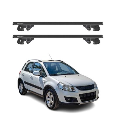 Dachträger für Suzuki SX4 I Schrägheck 2006-2009 Pre-FL Alu 90kg TÜV Schwarz 2x