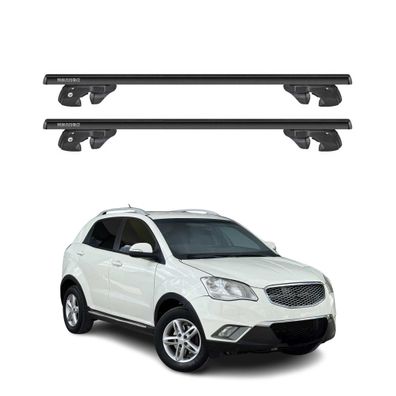 Dachträger Grundtäger für Ssangyong Korando III 2010-2019 Alu TÜV Schwarz 2tlg