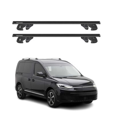 Dachträger Grundtäger für VW Caddy IV 2020-2026 Aluminium 90kg TÜV Schwarz 2tlg