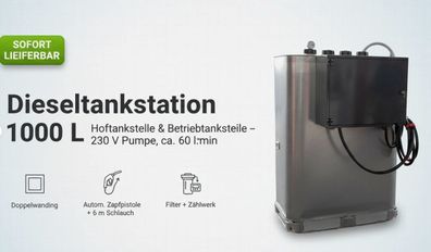 Hoftankstelle 1000L Diesel Tankstation doppelwandig 230V mit Filter ?AKTION?