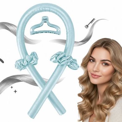 Hitzefreies Lockenband Set für natürliche Locken inkl. Haarklammer & Haargummis