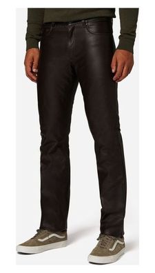 Ricano Cow Waxy Braun Lederhose Herren Rindsleder 5-Pocket Lederjeans Vintage Biker