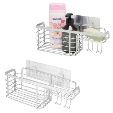 B-Ware bremermann Ablagekorb mit Haken 2er Set ELENA selbstklebend & entfernbar Dusch