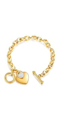 Hearts Armband aus 18K vergoldetem Edelstahl mit Zirkonia